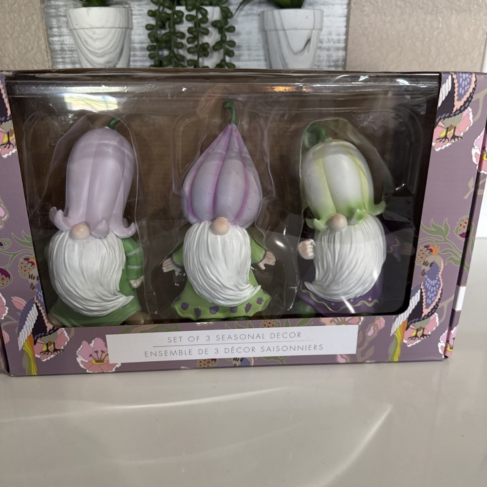 Spring Ceramic Gnomes - Set Of 3
